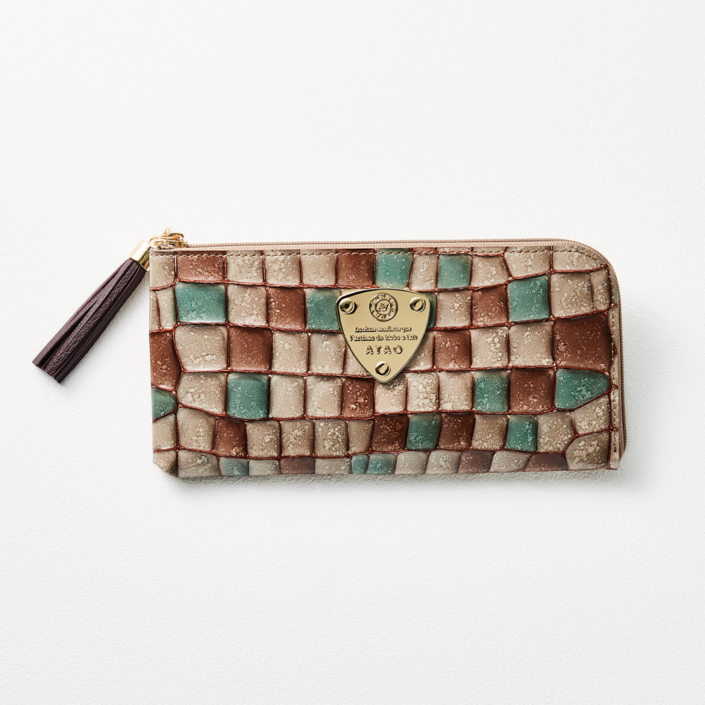 風水 開運 インテリア 金運祈願 風水 長財布 龍鳳 グリーン 緑合皮