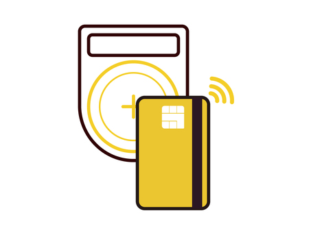 スマホ決済 キャッシュレス決済をする女性のイラスト無料のフリー素材 イラストエイト