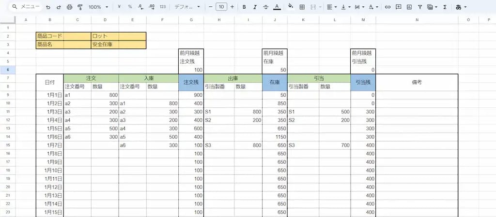 在庫管理シート見やすく書きやすいExcel作成の無料テンプレート生活の便利技