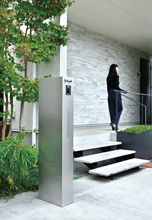 ステンレス目地がアクセントに入った門柱福岡・北九州エクステリア・外構・庭のデザイン遊庭風流