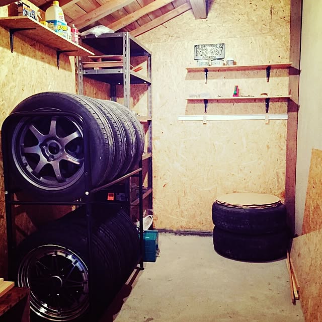 単管パイプでタイヤラック作りリサイクルショップやまや