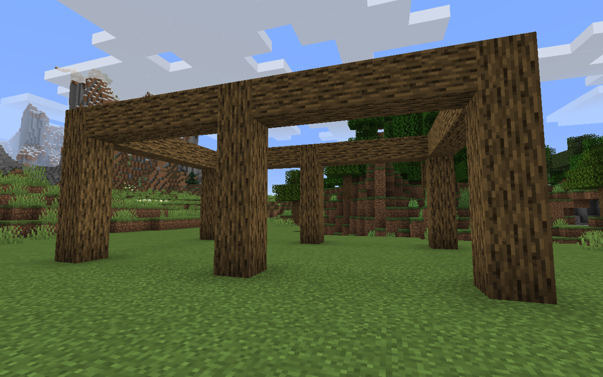 マインクラフト 簡単に出来る！木材と石だけで作る仮拠点の作り方 モダンハウス マイクラ建築講座