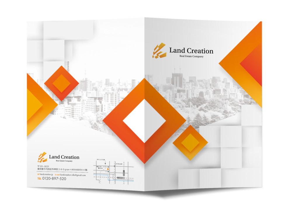 物件パンフレットポップ A4-裏表 2ページ– 不動産パンフレットDesignWorks