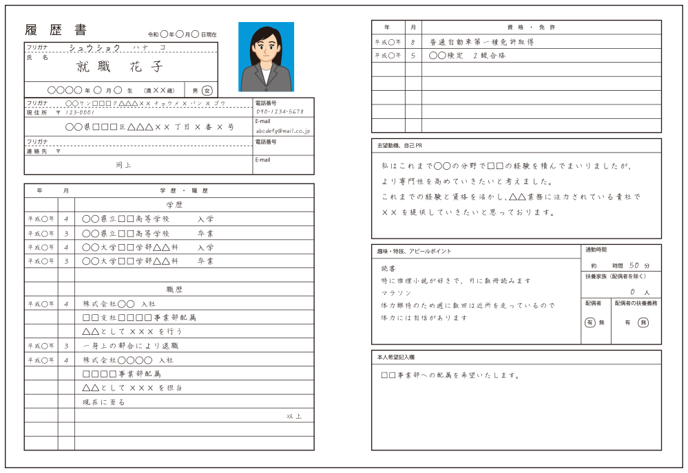 アルバイト履歴書テンプレートでデザインを無料で作成Canva