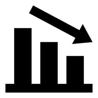 透明な背景で隔離された金銭的減少を示す赤い赤い下向きのトレンドグラフイラスト素材透過、PNGフリー画像ダウンロード - Pngtree