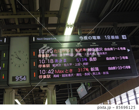 東京駅ホーム電光掲示板のフリー写真素材 No.3262無料・商用利用可 フォトック