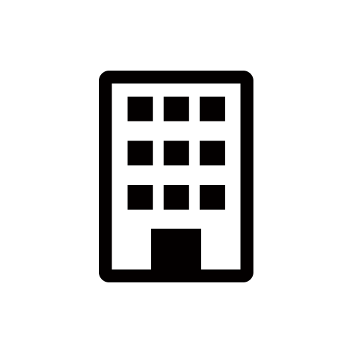 シンプルな会社のビルシルエットイラストのフリー素材イラストイメージ