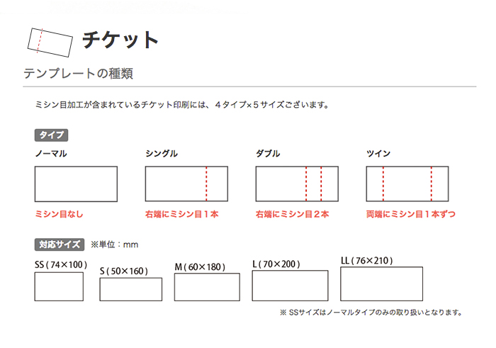 チケット印刷の無料デザインテンプレート - ネット印刷グラフィック