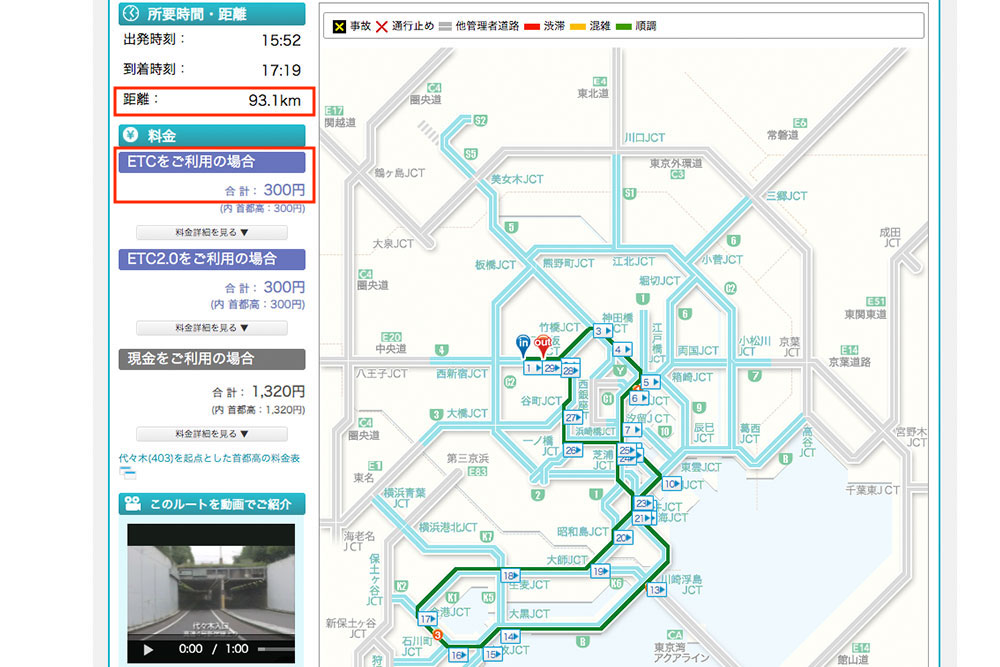首都高速中央環状線浦和料金所から羽田IC