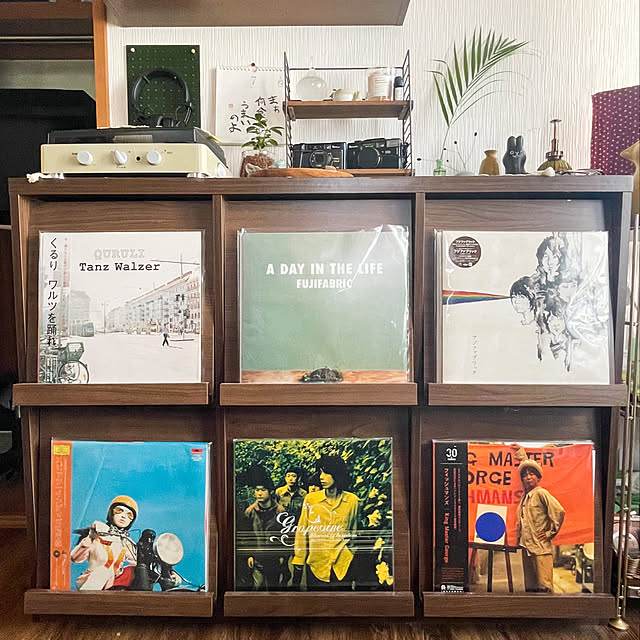 Shelf 壁一面のレコード棚 奥行350mm 縦5コマ×横5コマ