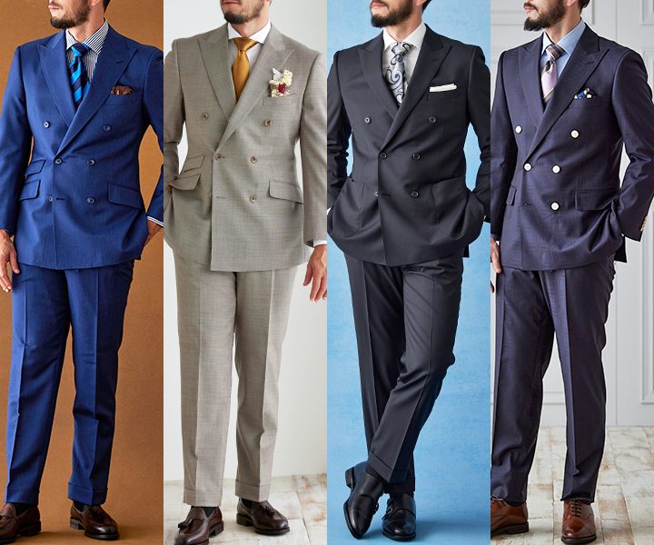 チャコールグレーのウィンドウペン生地。 メンズライクになりやすいダブルジャケットにレディースらしいシルエットのフレアパンツを合わせ仕立てました。生地：7-3515レディーススーツスーツスーツ女子オーダースーツコーディネートスーツコーデオーダー