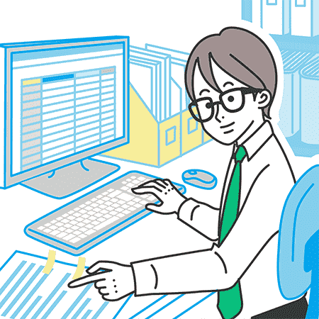 経理の男性 上半身 のイラスト商用可・フリーイラスト素材ソコスト