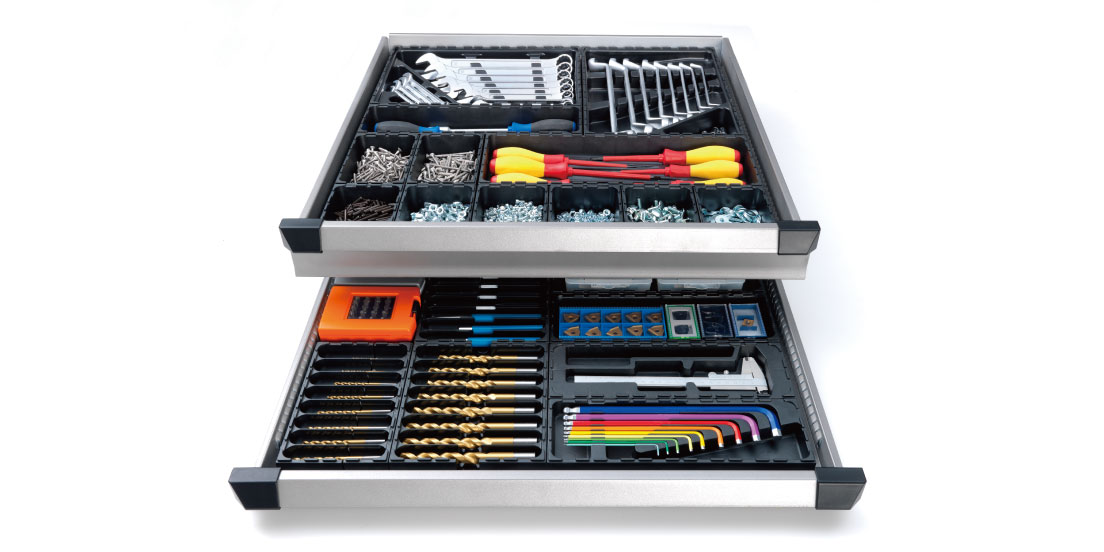 KIKAIYA 工具箱 大・小 2個セット ツールボックス 軽量 トレイ 中皿 付き ツールキャビネット 道具箱 収納ケース 釣り道具入れ