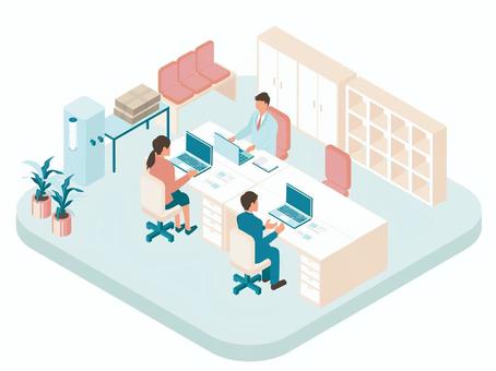 フリー素材 オフィス・事務所の背景イラスト