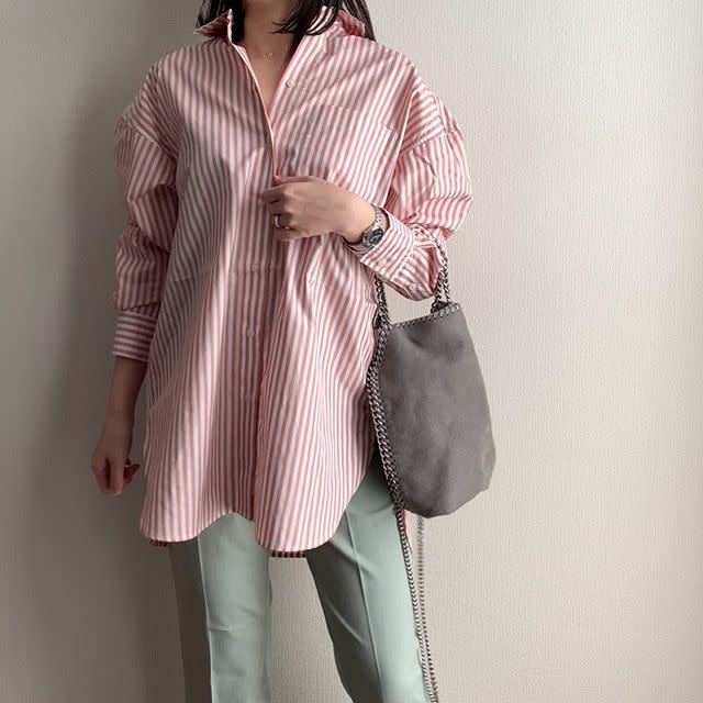 MAJI 長袖ボタンダウンシャツ ソフトピンク メンズ Mサイズ ビジネス カジュアル