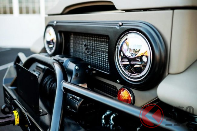 ランクル100丸目換装×ベージュ、クラシック×オフロードカスタム！決め手は各所LINE-X塗装で四駆らしさUP！LINE-X Auto Japan