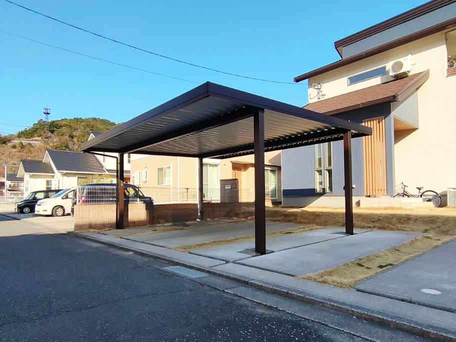 1台用フラット屋根カーポート フラットポート - エクステリア商品 和風庭園資材専門店株式会社エクステリアストック