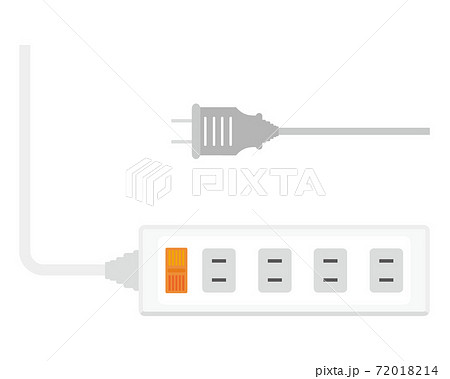 電源タップのシルエット無料のAi・PNG白黒シルエットイラスト