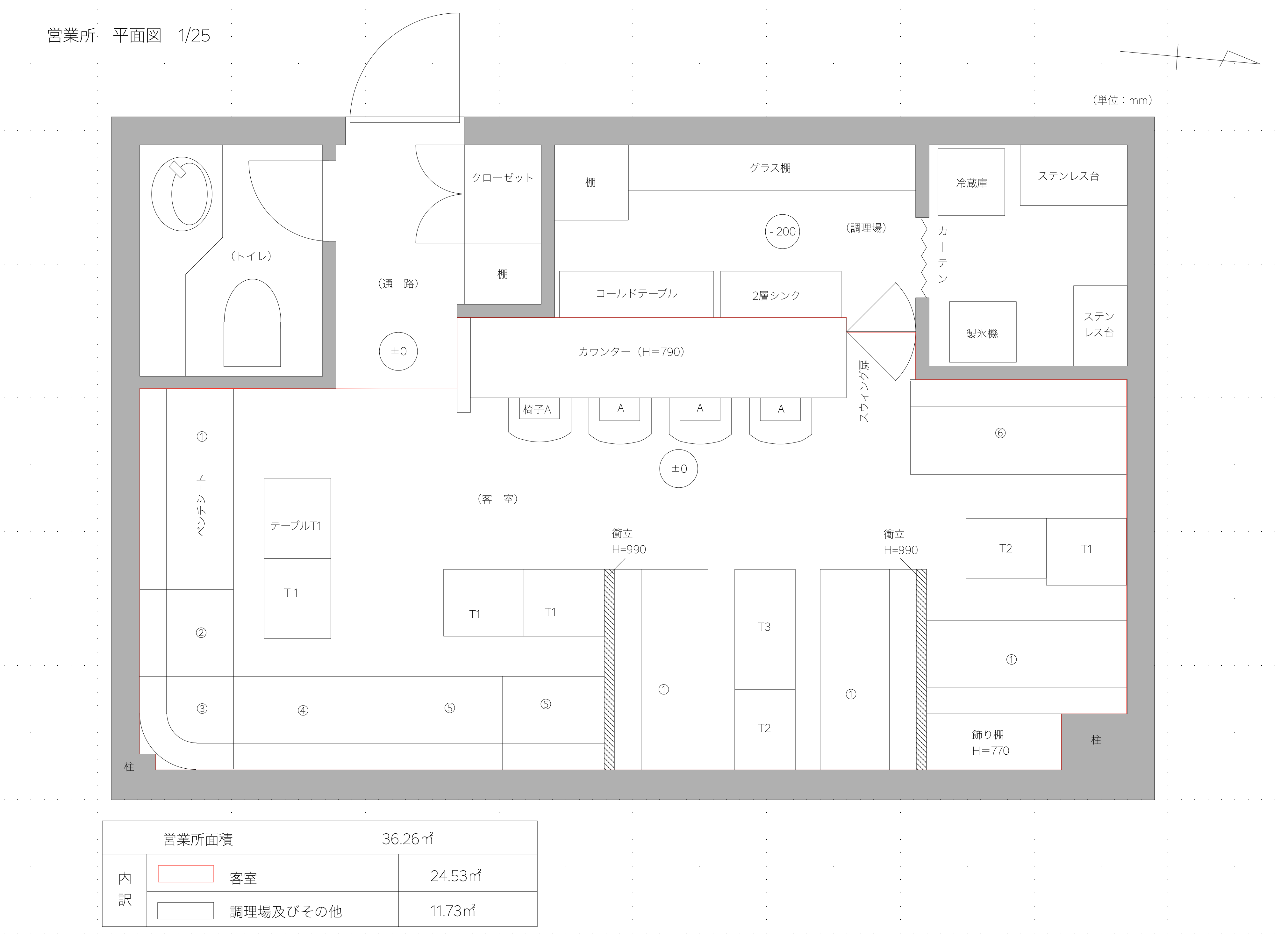 オフィスレイアウト出力サンプル オフィス1 平面図 -３ＤオフィスデザイナーＰＲＯ３