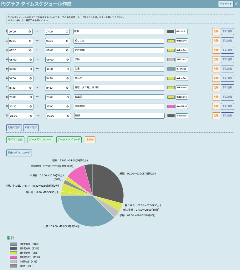 1日のスケジュールをExcelの円グラフで表すBiz Clip ビズクリップ －読む・知る・活かす