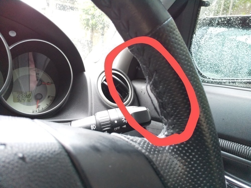 革巻きステアリングカバーを完全自作。 新車フォレスターカスタマイズＤＩＹレザークラフト自作ステアリング革巻き ＃ステアリングカバー:植物育成日記