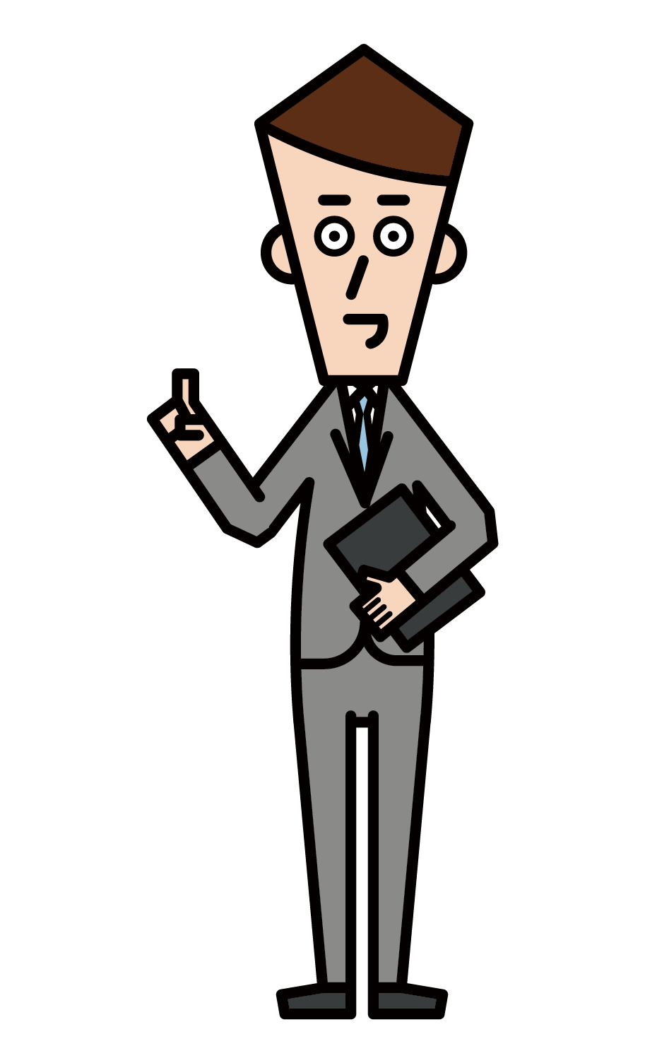 営業マン 上半身 のイラスト商用可・フリーイラスト素材ソコスト