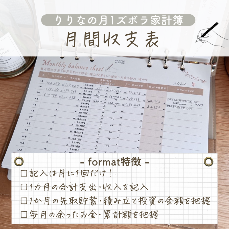 手書き家計簿 年間収支一覧表の使い方手書き家計簿のすゝめ