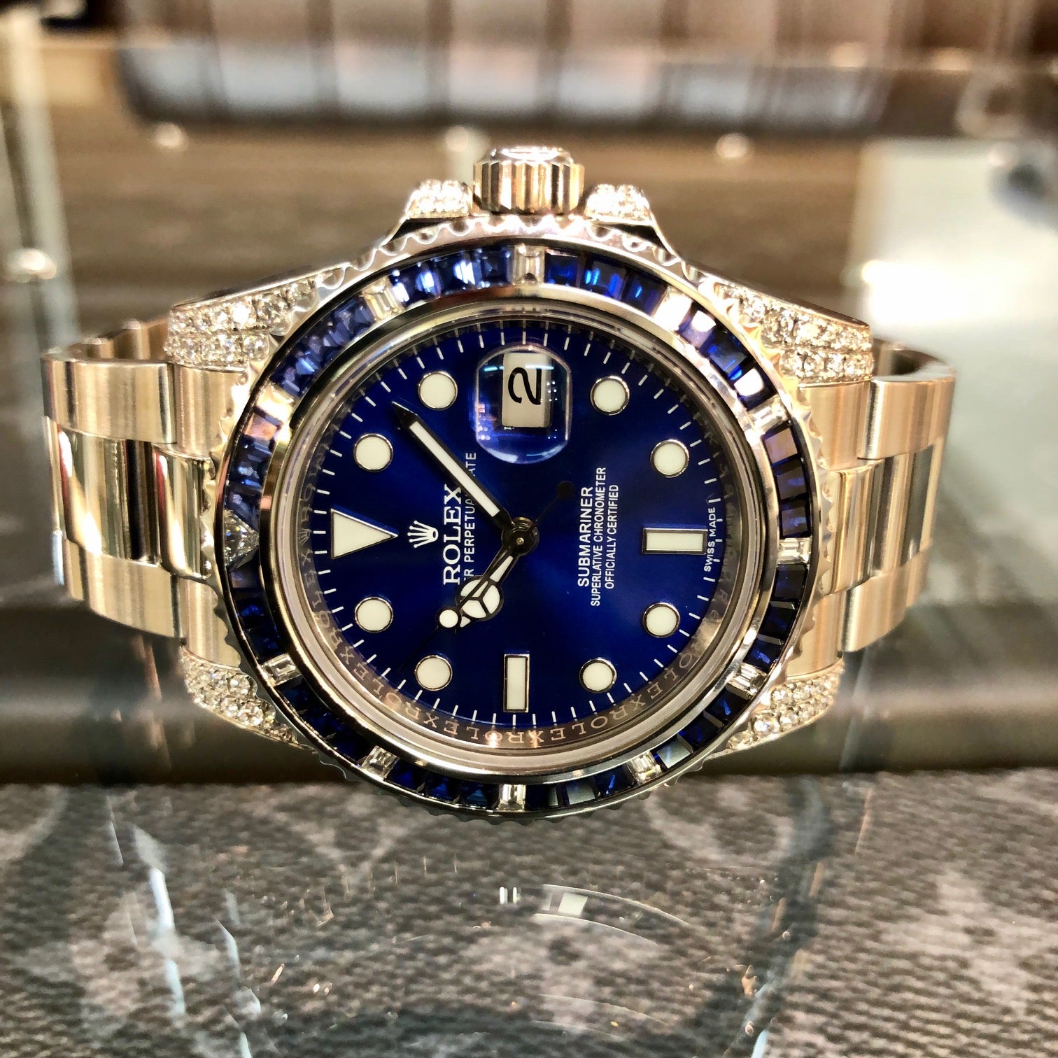 トケマー: お買い得ロレックス デイトジャスト 18KYG カスタムグリーン文字盤