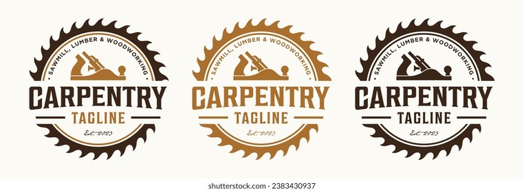 大工ラベル、エンブレムPremiumベクトル素材