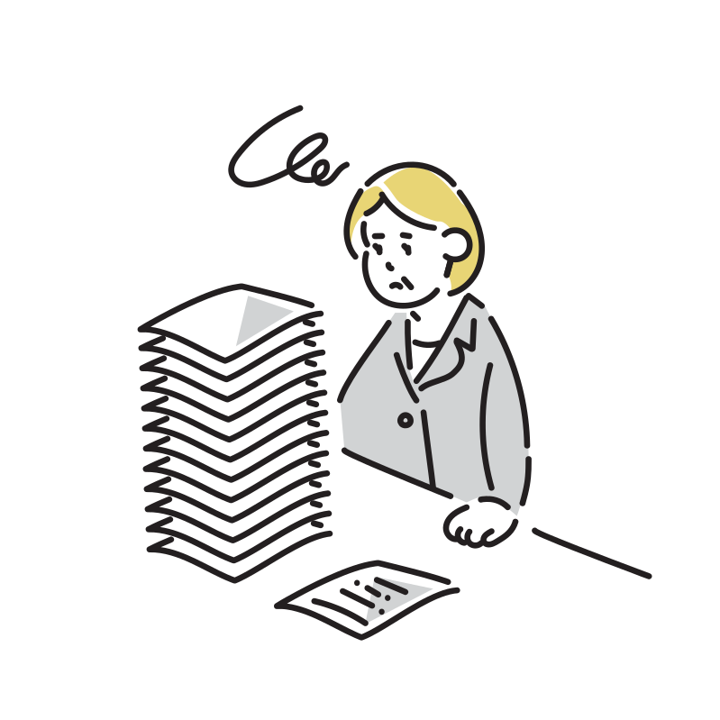 パソコン仕事するビジネスマンイラストのフリー素材イラストイメージ