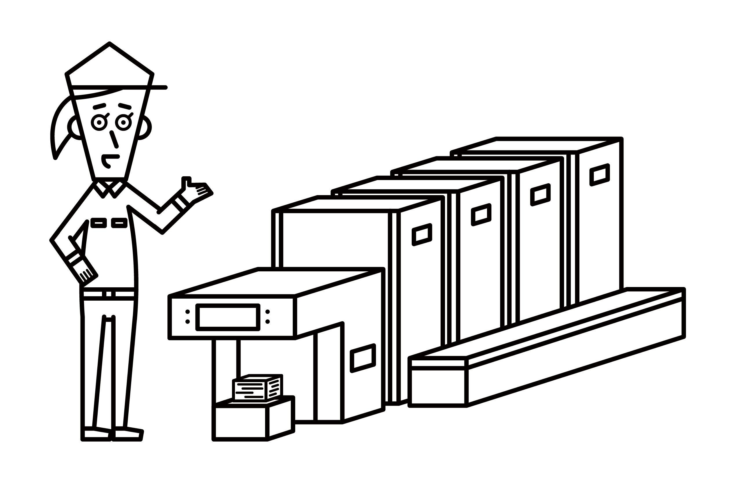 事務所書類会社 - ビジネスクリップアートフリー素材