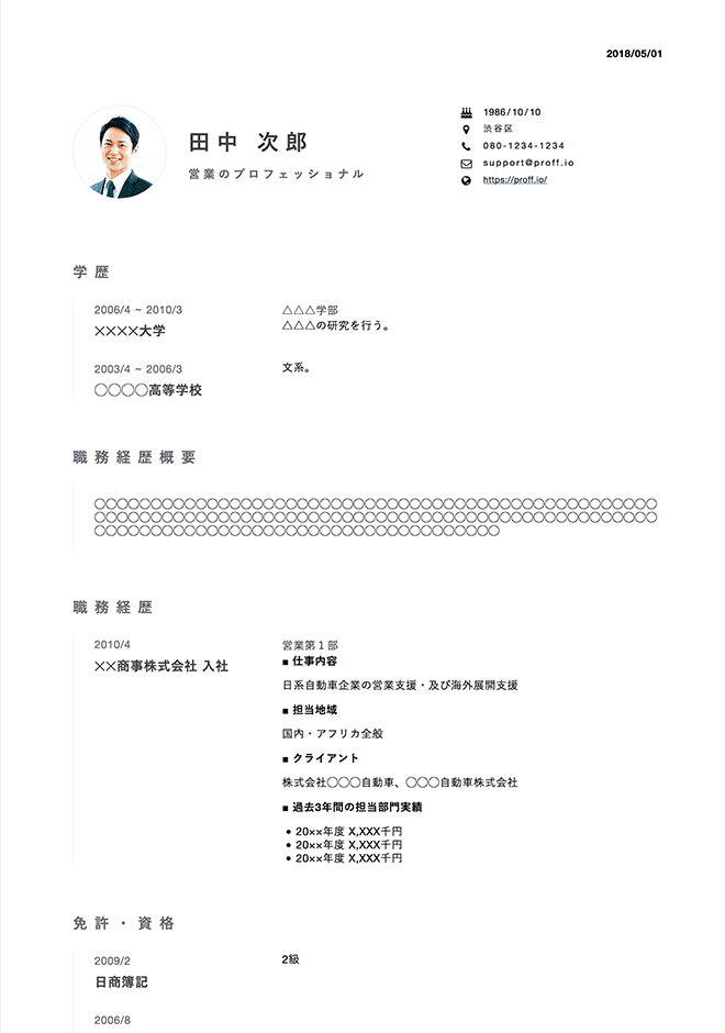 プロフェッショナルな職務経歴書テンプレートでおしゃれな履歴書デザインを無料で作成！Canva