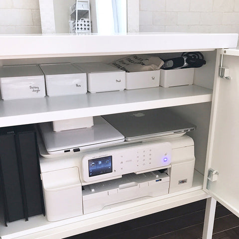 キャスター付きで移動が簡単、多機能プリンタ台プリンター収納ラック 幅47cm デスク