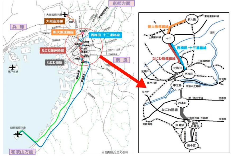 ♡Another Dora in the World: 浪速筋線；関空－新大阪新路線建設中 10 27 2021 前