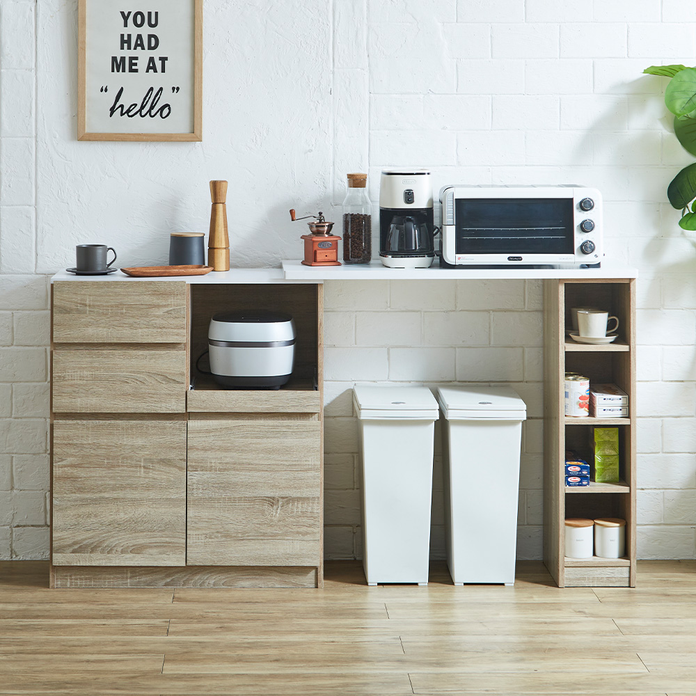 伸長式キッチンカウンター Chaton シャトン2色対応 幅102-170cmの通販情報 - 家具通販のわくわくランド 本店