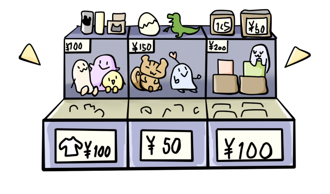 フリーマーケット 段ボールを使ったディスプレイのやり方もちもちもっちー *´ω｀*