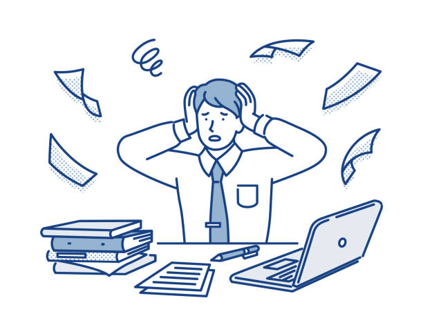 どっちか迷うサラリーマンイラストのフリー素材イラストイメージ