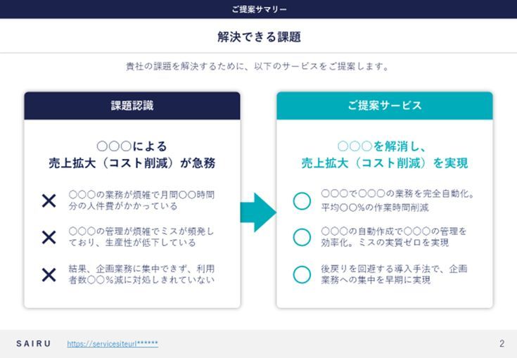 コストや時間の削減表現のテンプレート配布します