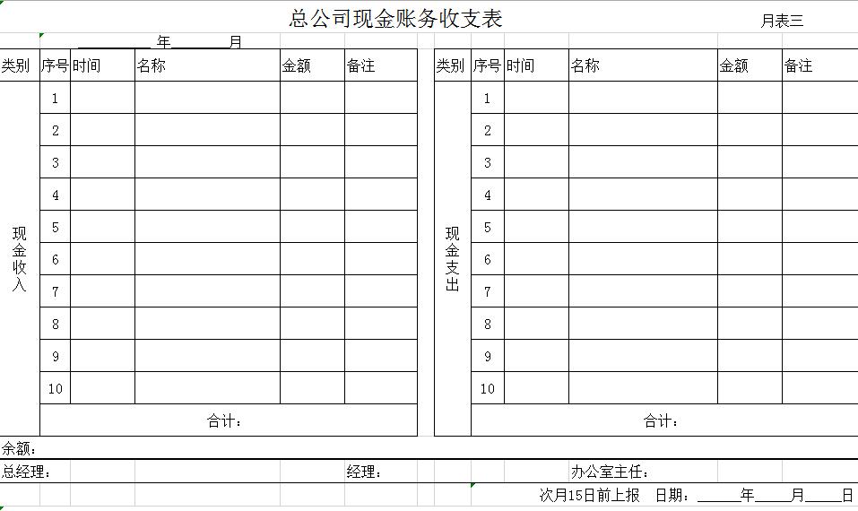 财务报表—收支明细表excel模板_完美办公