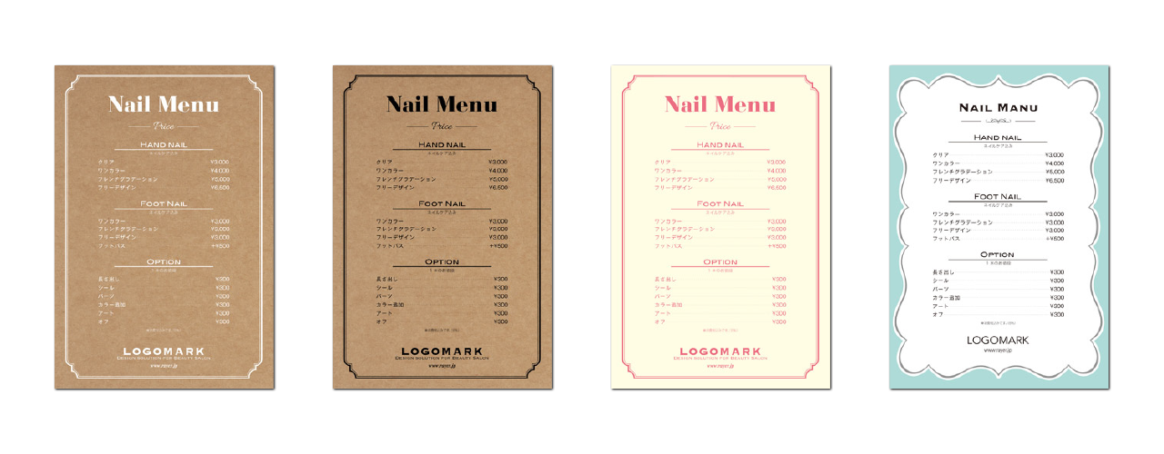 パーソナルトレーニングスタジオ様 料金表デザインSalida Designサリダデザイン