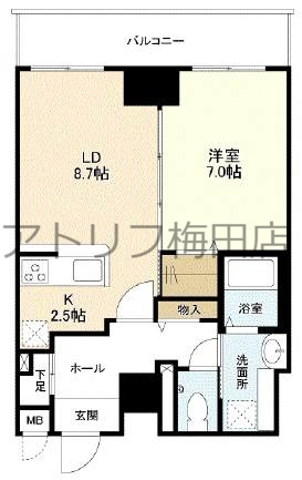 イーストヴィラ梅田 | 東梅田駅徒歩5分、兎我野町の1K賃貸マンションです。