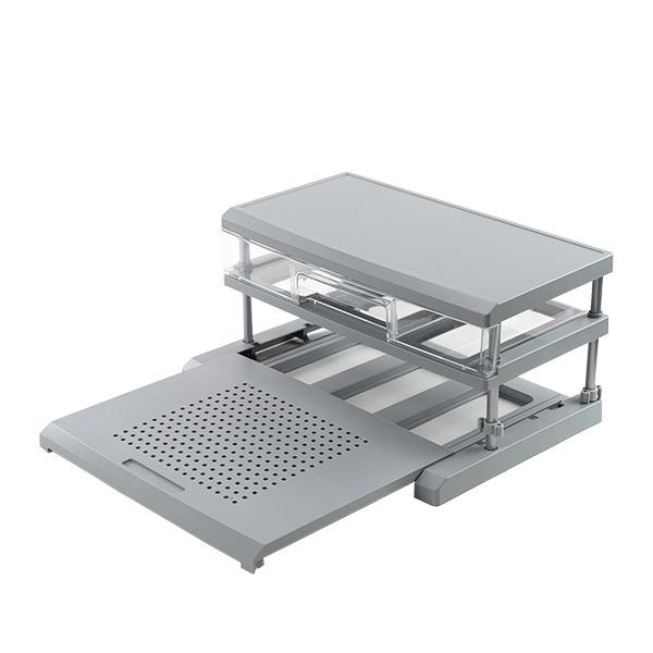 楽天市場ツーウェイプリンター収納ラック タワー山崎実業 タワー tower クッチーナ 送料無料 プリンター ラック プリンター収納 棚ラック 収納ラック 卓上 キャスター付き 印刷用紙 A4 A3 インク ノートパソコン リビング デスク おしゃれ モノトーン 山崎実業