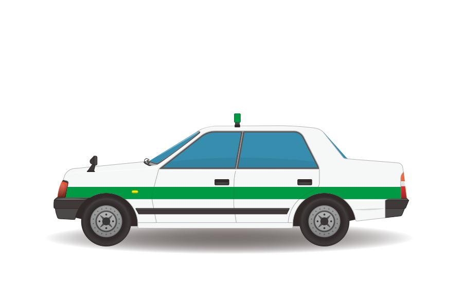 タクシーのイラストNo06イラストポップ