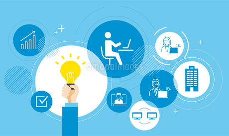 ライフスタイルリモートワーク自宅勤務 - ビジネスクリップアートフリー素材