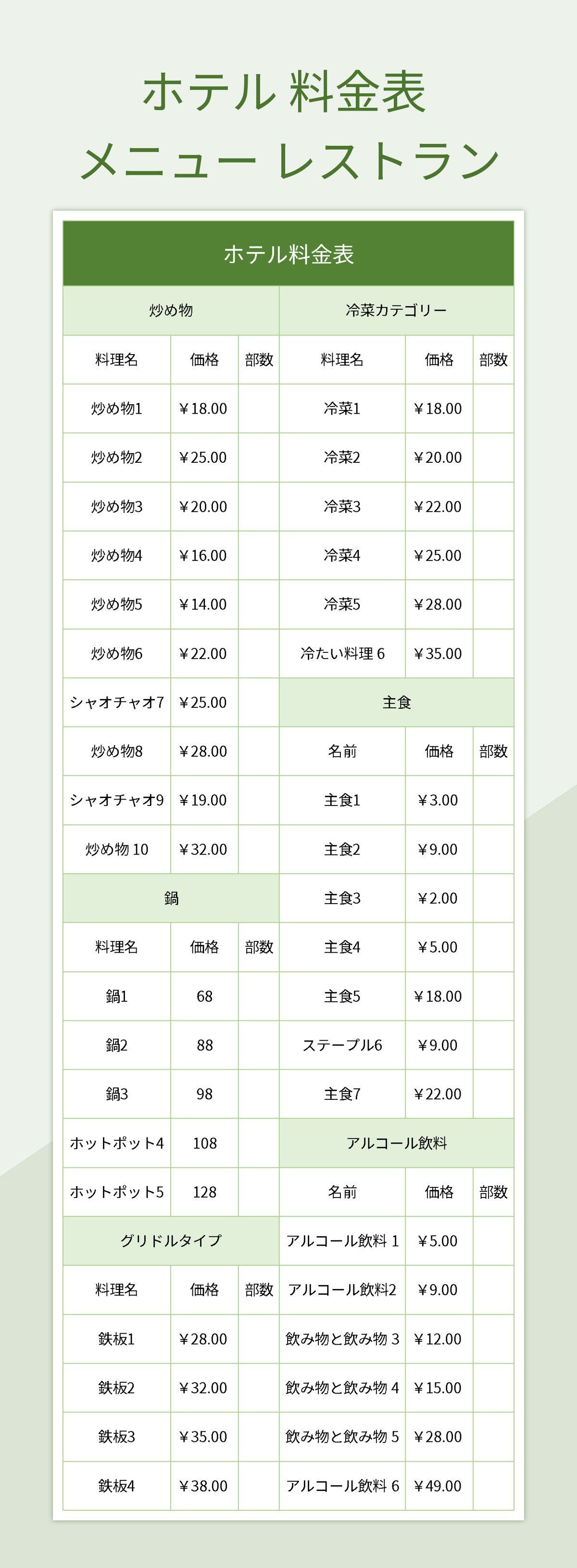 無料価格比較テンプレートSmartsheet