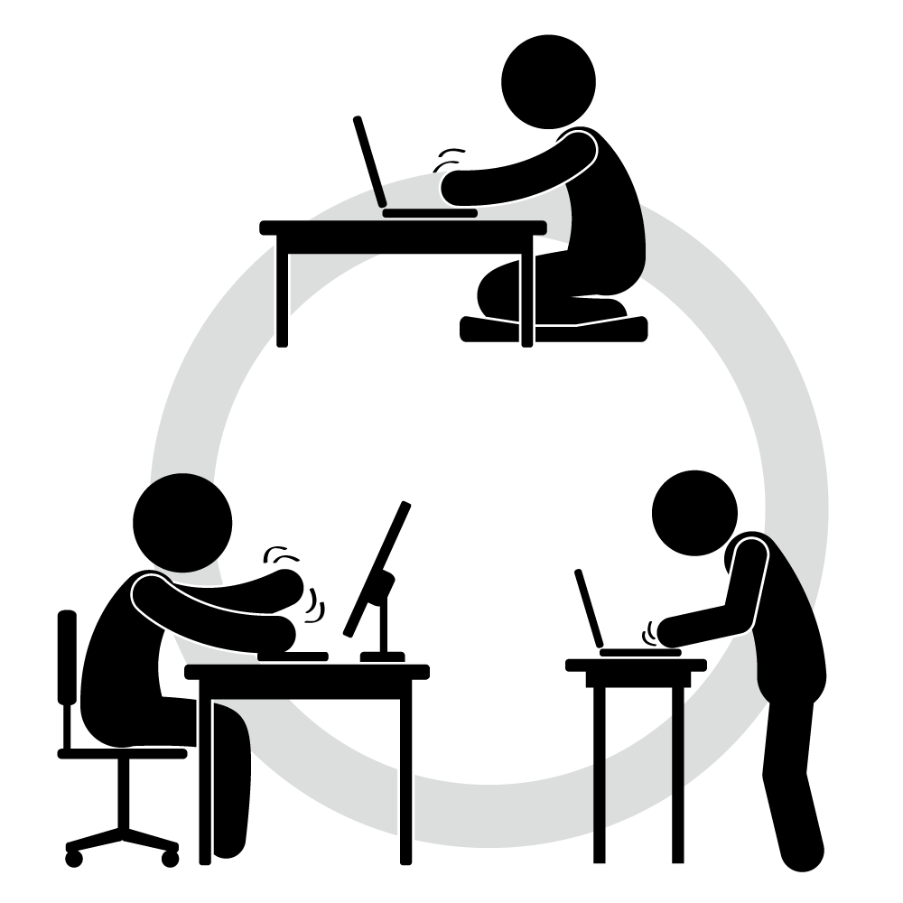 リモートワーク 角丸アイコン 白：イラスト無料