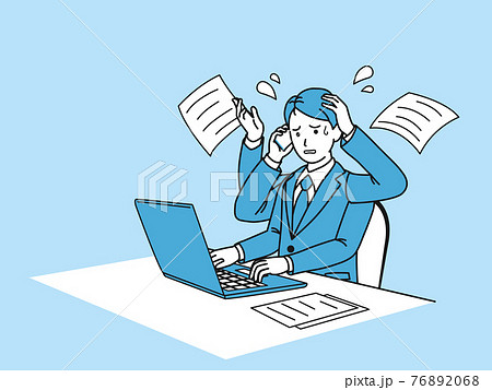 フリーイラスト多忙を極める女性会社員パブリックドメインQ：著作権フリー画像素材集