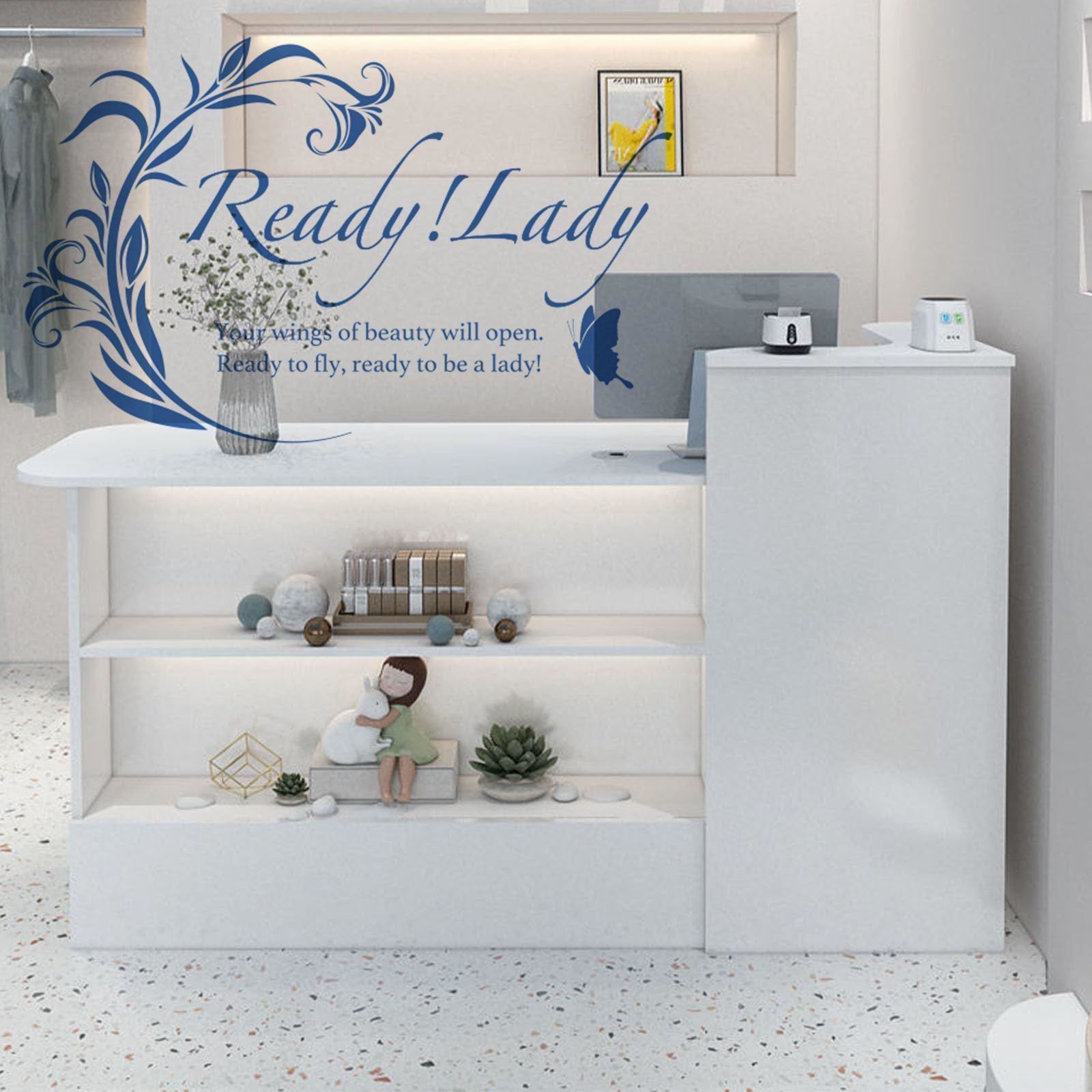 リメイク! 受付カウンター 美容院 サロン レジカウンター 事務・店舗用品