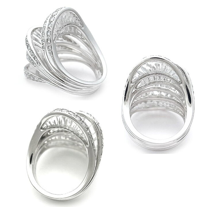 緑屋質屋 SCAVIA スカヴィアダイヤモンド リング 1.65ct K18YG WG 中古