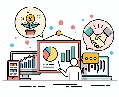 投資・資産運用のシルエット03無料のAi・PNG白黒シルエットイラスト